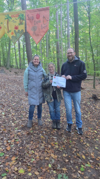 Spendenübergabe bei der Waldkindergruppe Sailauf e. V. am 12. Oktober 2026: 557 Euro aus dem Erlös unserer Basare.